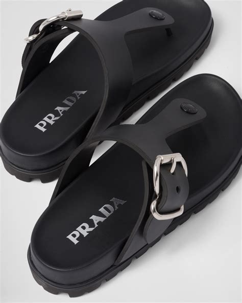 prada rubber flip flops|prada slides on sale.